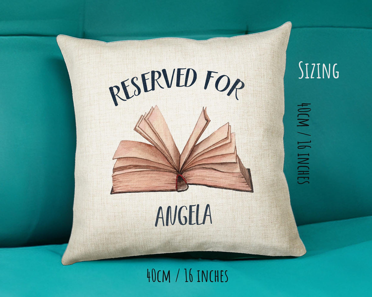Personalised Book Reading Reserved For Cushion Gift Printed Name Design - Cushion Throw Pillow Gift For Him Her Christmas Gift CS333