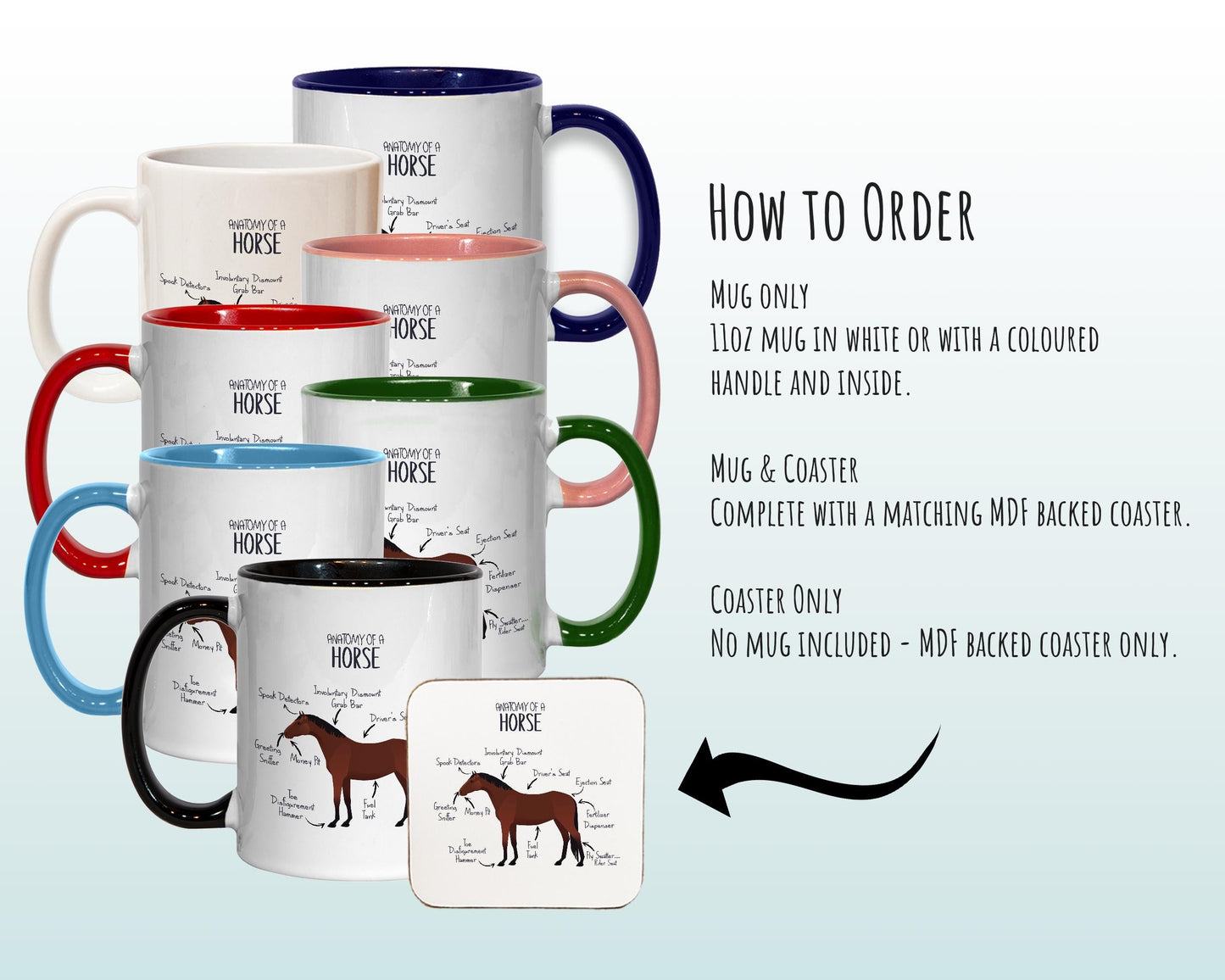 Anatomy of a Horse Pony Funny Gift For Him Or Her Cushion Pillow Bedroom Decor Equestrian Horse Lover Gift MGZ456