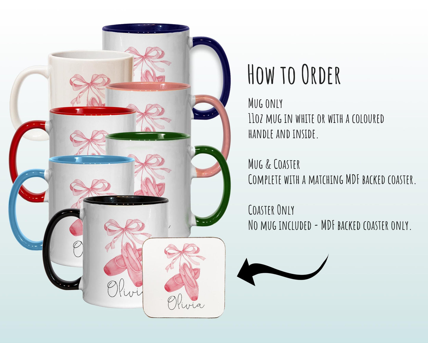 Personalised Ballet Gift Mug - Ceramic Coffee Tea Hot Chocolate Pink Mug for Ballet Dance Dancers MG0837