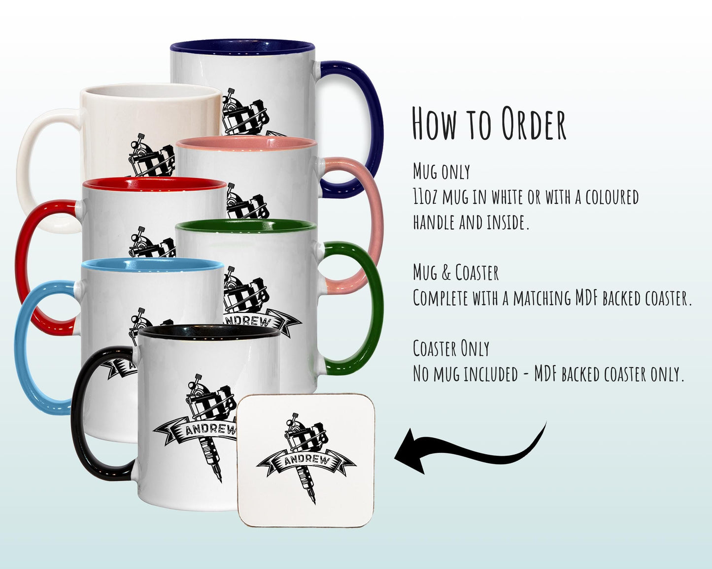 Personalised Tattoo Artist Gift Mug - Ceramic Coffee Tea Hot Chocolate Mug Gift for Tattooist - Secret Santa Gift Idea for Him MG0852