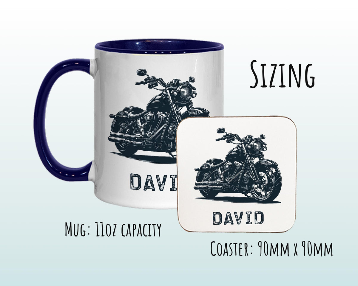 Personalised Motorbike Gift Mug - Ceramic Coffee Tea Hot Chocolate Mug Gift for Motorcycle Lovers - Secret Santa Gift for Bike Rider MG0862