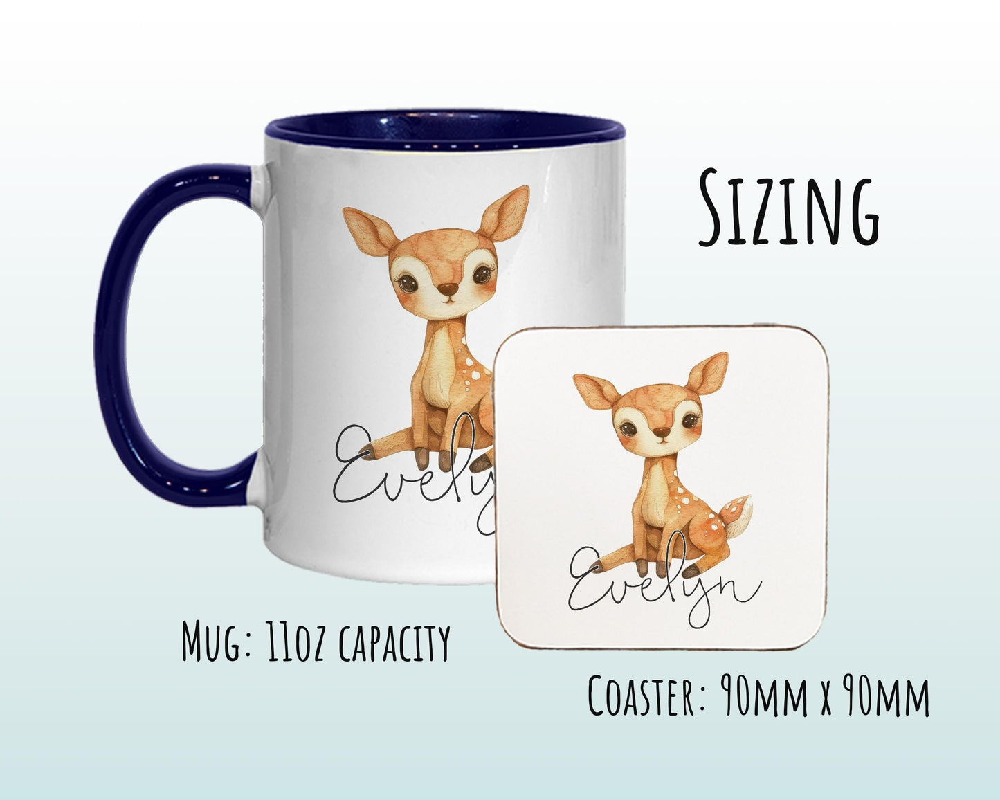 Personalised Deer Gift Mug - Ceramic Coffee Tea Hot Chocolate Mug Gift Baby Deer Lovers - Secret Santa Gift for Wildlife Animal Lover MG0864