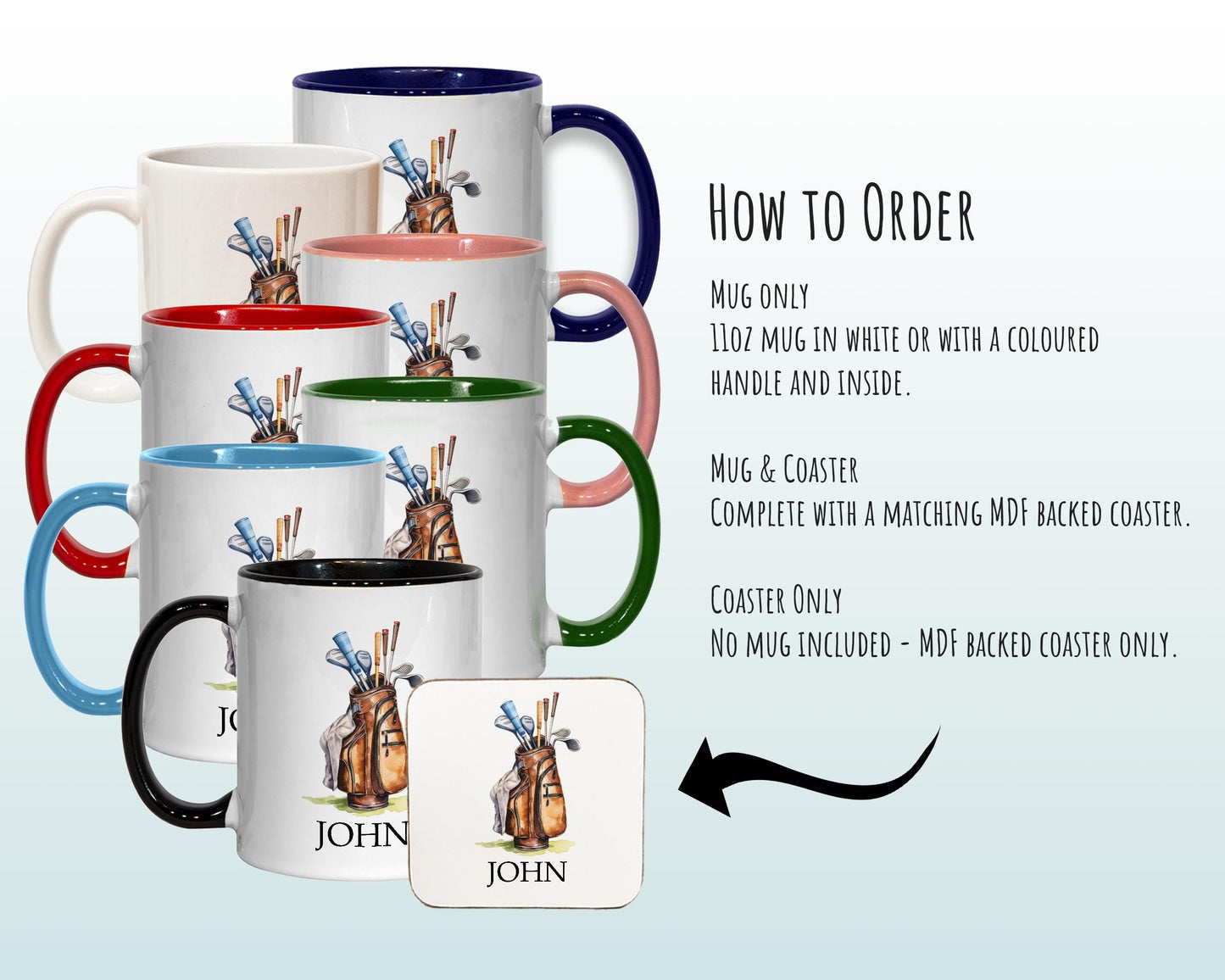 Personalised Golf Gift Mug - Ceramic Coffee Tea Hot Chocolate Mug Golfer Gift for Golfing Lovers - Secret Santa Gift Idea for Him MG0920