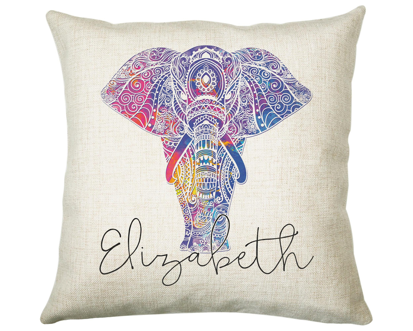 Personalised Elephant Cushion Gift Printed Name Design - Safari Cushion Throw Pillow Gift For Boy Girl Kids Bedroom Birthday Gift CS182