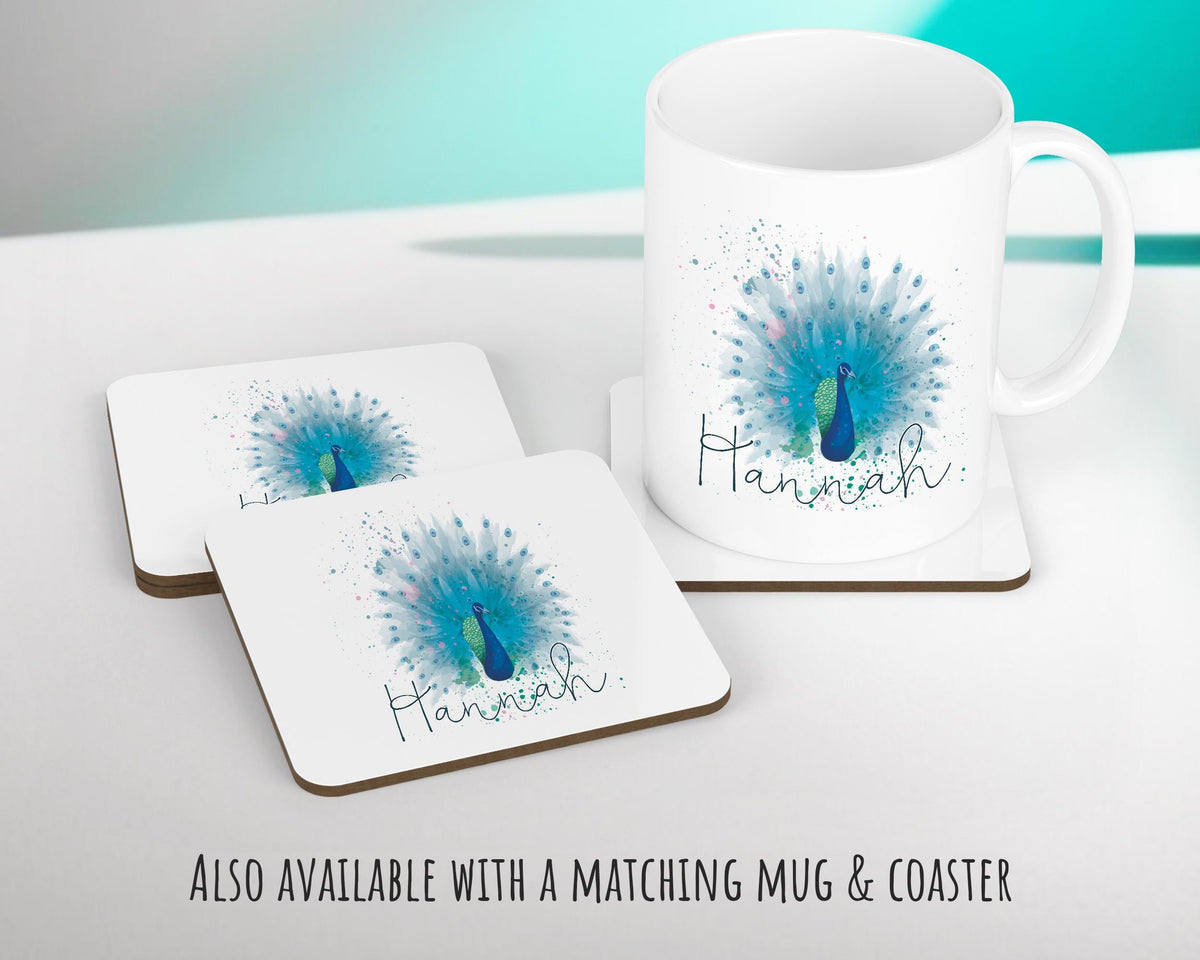 Personalised Peacock Cushion Gift Printed Name Design - Cushion Throw Pillow Gift For Boys Nursery Bedroom Birthday Christmas Gift CS382