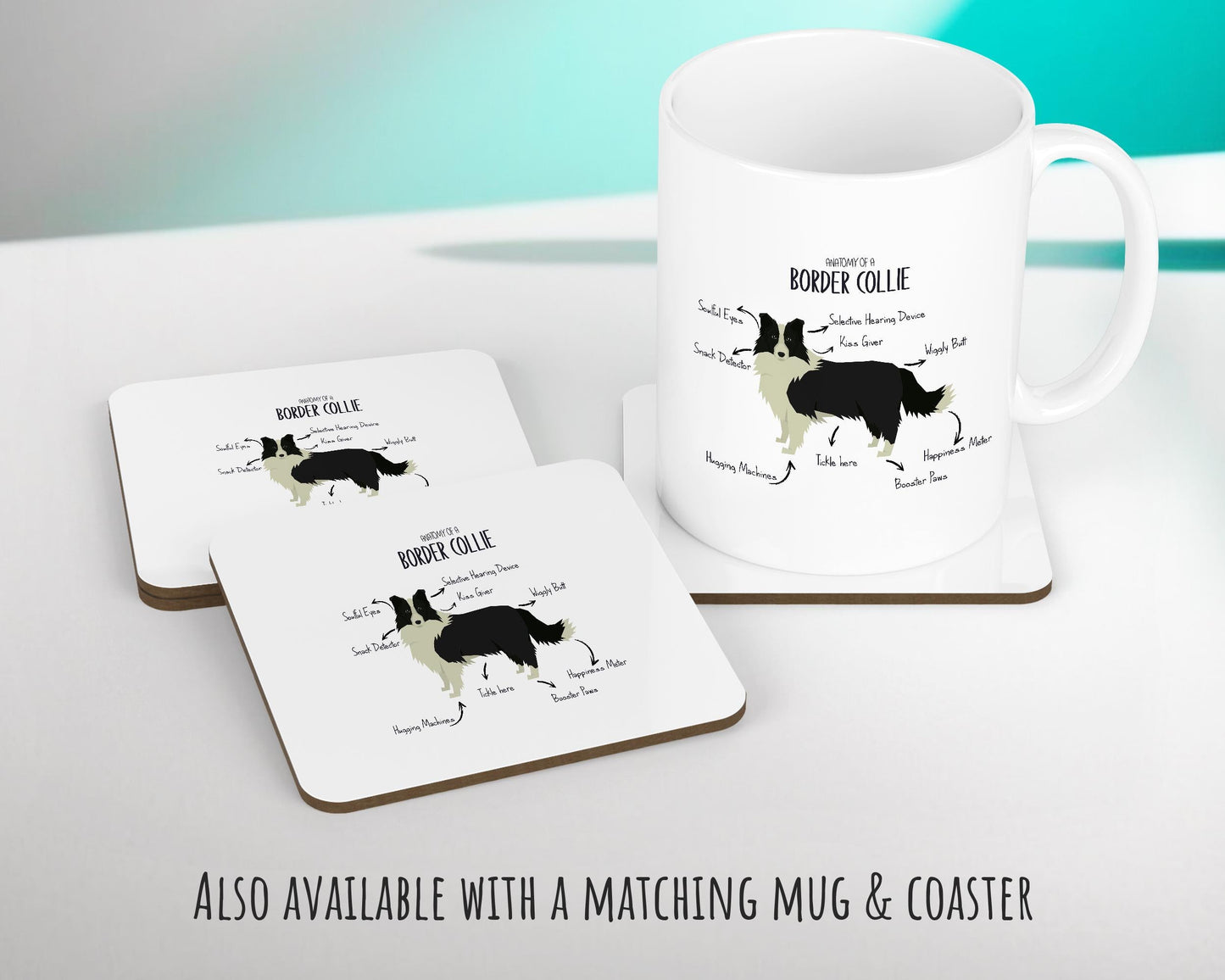 Anatomy of a Border Collie Funny Gift For Him Or Her Cushion Pillow Bedroom Decor CS378