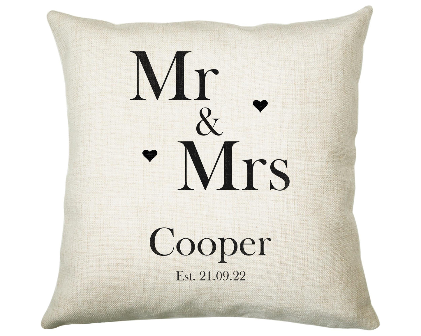 Personalised 2nd Anniversary Cotton Gift Cushion Two Years Custom Design Gift Valentines Present - Wedding Cushion Pillow Gift CS327
