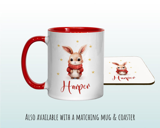 Personalized Christmas Sack – Cute Bunny Design, Xmas Gift Bag XS037
