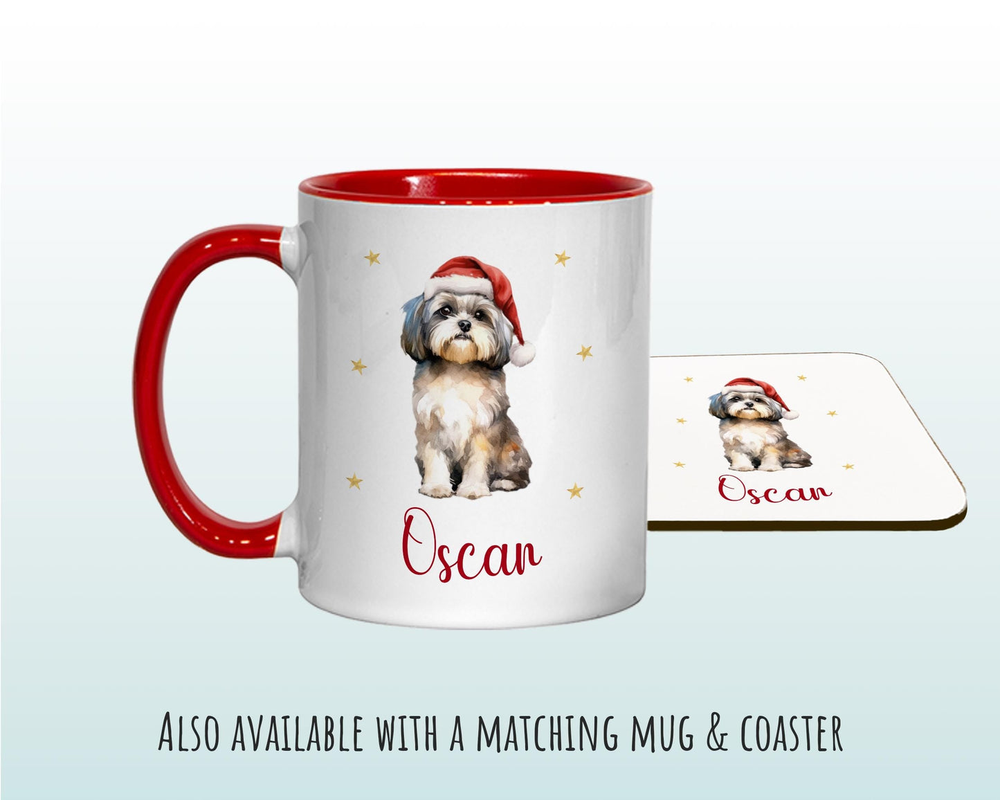 Personalised Shih Tzu Dog Large Christmas Sack - Red Drawstring Bag for Xmas Presents - Christmas Eve Bag Box Decoration for Dogs XS148