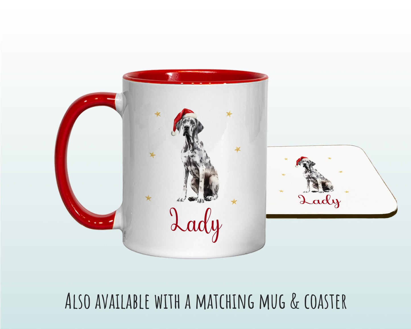 Personalized Great Dane Christmas Sack – Red Drawstring Linen Bag XS111