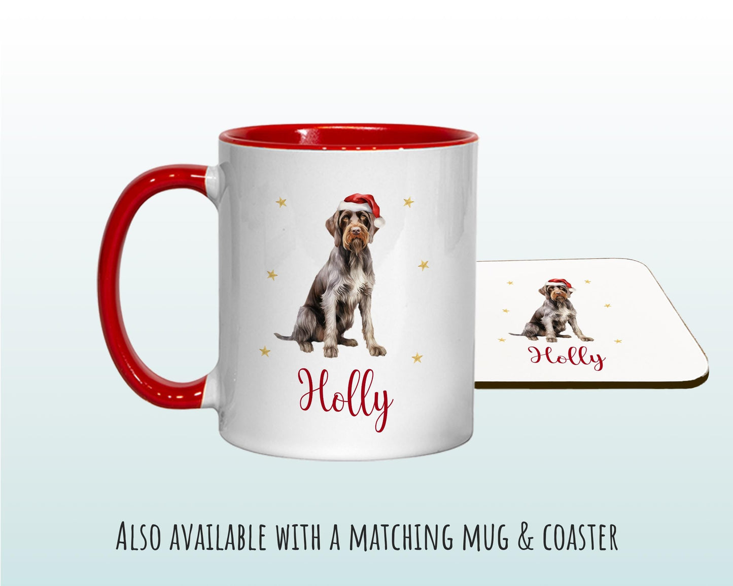 Personalised German Wire Haired Pointer Large Christmas Sack - Drawstring Bag Xmas Presents Christmas Eve Bag Box Decoration for Dogs XS108