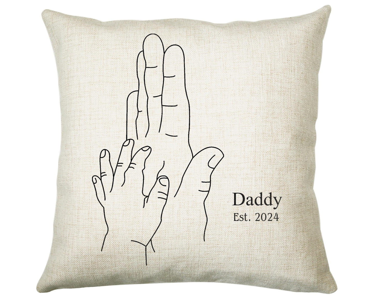 First Fathers Day Cushion Personalised Gift for Dad - Our 1st First Fathers Day Gift For Daddy - Dad and Baby Gift from Newborn SMC003