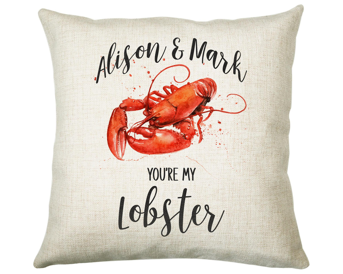 Personalised 2nd Anniversary Cushion Gift - You're My Lobster Cushion - Wedding Anniversary Friends Throw Pillow Gift For Him Her Gift CS116