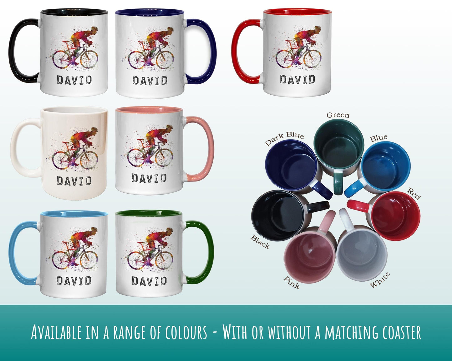 Personalised Cycling Mug Gift - Great Gift for Cyclists - Bike Mug - Cycling Gifts for Men - Road Bicycle Bike Biker Design MGZ271