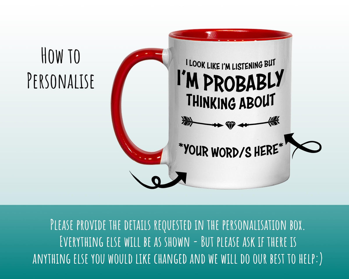I'm Probably Thinking About Cars Mug Gift 11oz Coffee Mug Gift Idea For Car Enthusiast Racing Team Sport Motorsports For Him Her MG0295