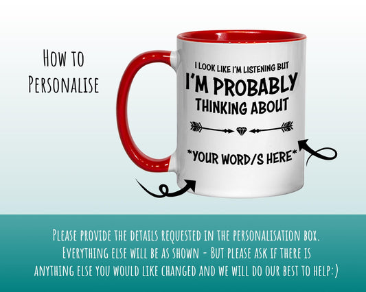 I'm Probably Thinking About Dragons Mug Gift 11oz Coffee Mug Gift Idea For Mother Of Dragons Fantasy Dragon Gift For Him Her MG0294