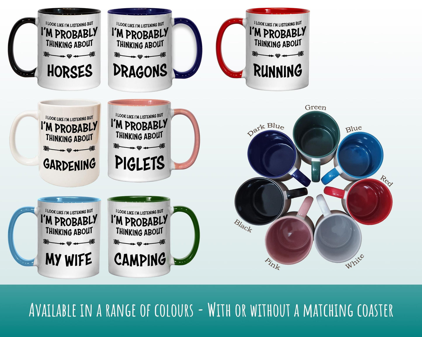 I'm Probably Thinking About Rugby Mug Gift 11oz Coffee Mug Gift Idea For Rugby Player Coach Team Sport For Him Her MG0270