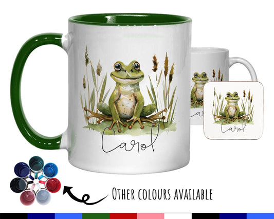 Personalised Frog Gift Mug - Ceramic Coffee Tea Hot Chocolate Mug Gift for Frog Lovers - Secret Santa Gift for Fans of Ponds Wildlife MG0860