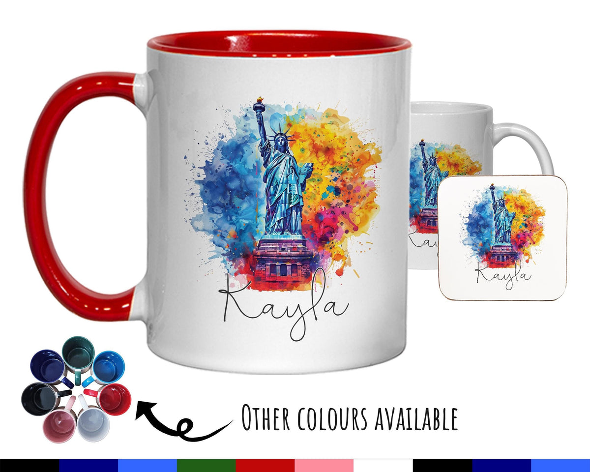 Personalised New York Gift Mug - Ceramic Coffee Tea Hot Chocolate Mug Gift NYC City Lovers - Secret Santa Gift USA Statue of Liberty MG0875