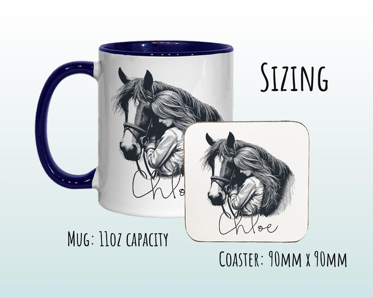 Personalised Horse Gift Mug - Ceramic Coffee Tea Hot Chocolate Mug Gift for Horse Lovers - Secret Santa Gift for Horse Rider Her Girl MG0876