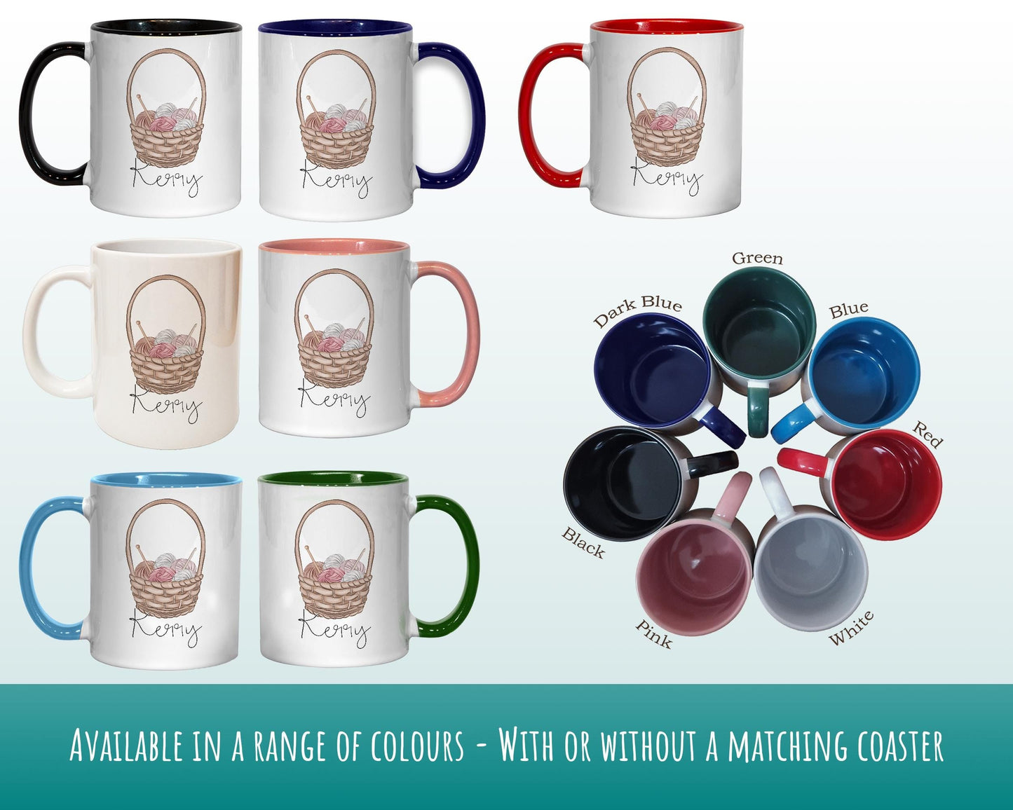 Personalised Gifts for Knitters Mug - Ceramic Coffee Tea Cup Mug Gift for Knitting Yarn Needles Design Secret Santa Gift Idea for Her MG0932
