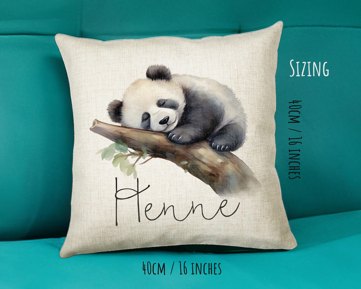 Personalised Panda Gift Cushion Printed Name Design - Cushion Throw Pillow for Him Her - Panda Bear Lover Gift Idea Animal Lover SMC030
