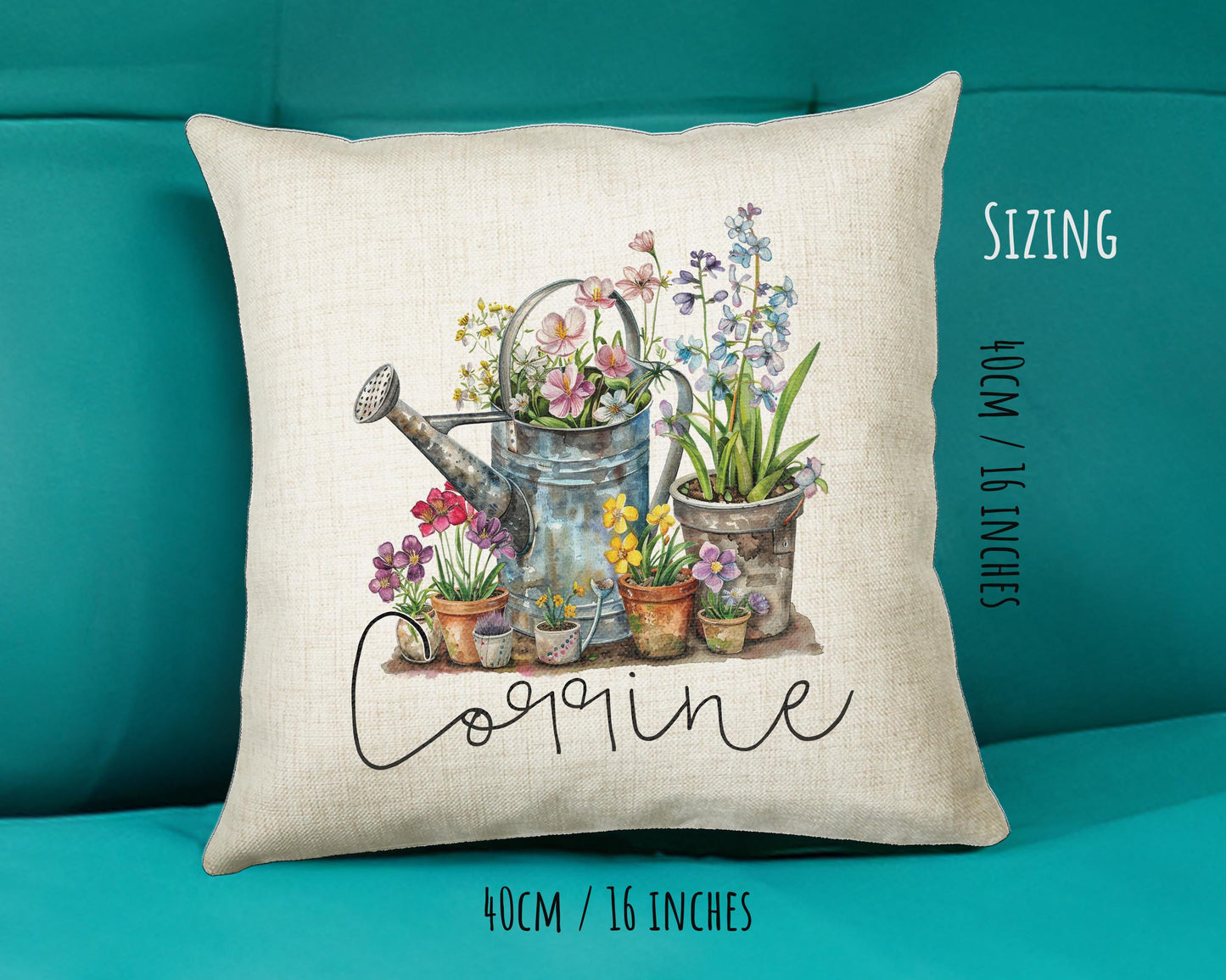Personalised Gardening Gift Cushion Printed Name Design - Cushion Throw Pillow for Him Her - Retirement Gift Idea for Nan Grandad SMC034