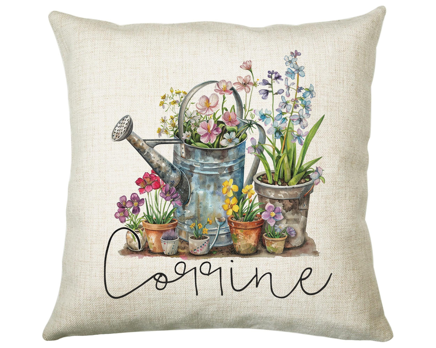Personalised Gardening Gift Cushion Printed Name Design - Cushion Throw Pillow for Him Her - Retirement Gift Idea for Nan Grandad SMC034
