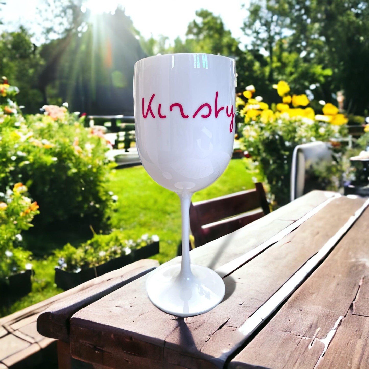 Personalised Plastic Wine or Champagne Flute – Love Island Style 🍾☀️
