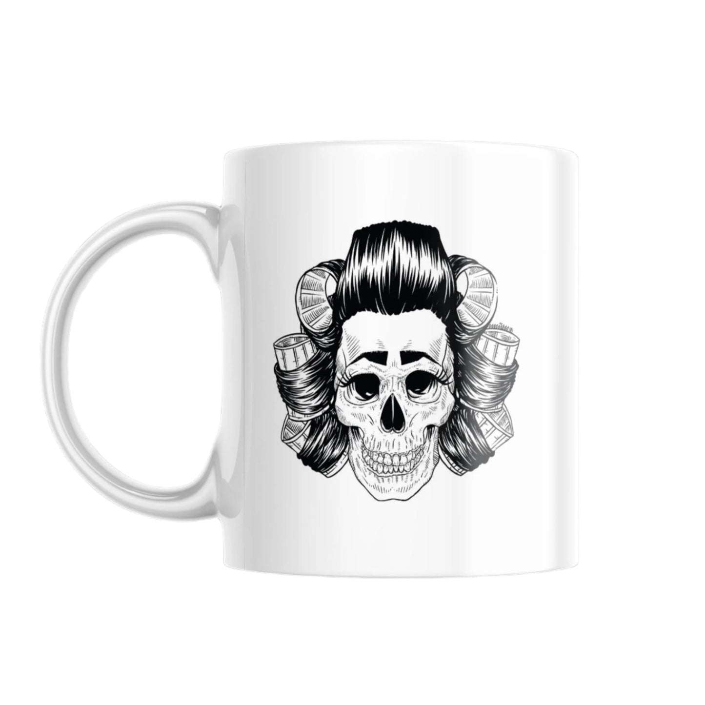 Scouse Bird Skull In Rollers Mug