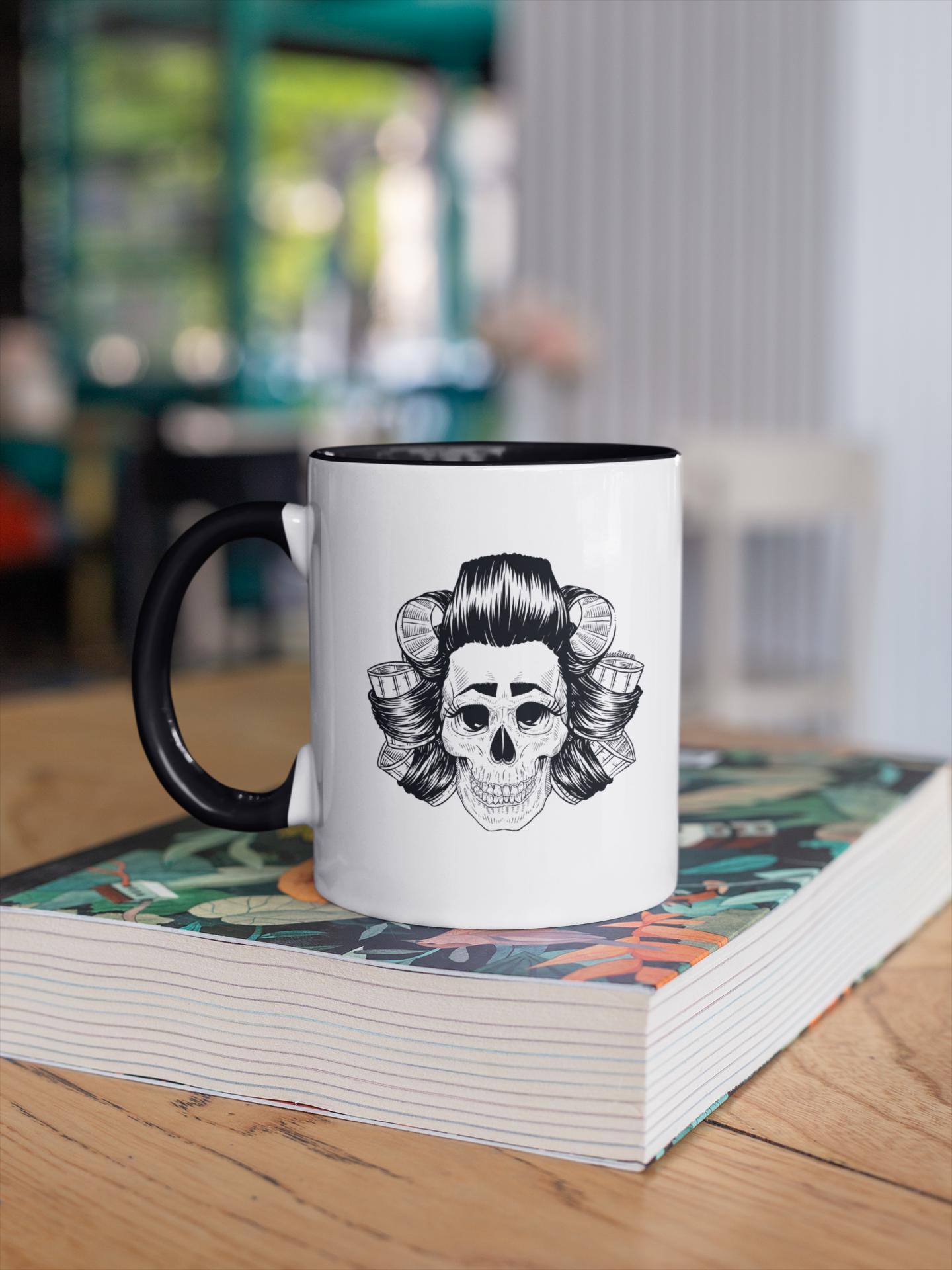 Scouse Bird Skull In Rollers Mug