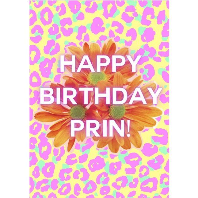 Happy Birthday Prin Leopard Print Card