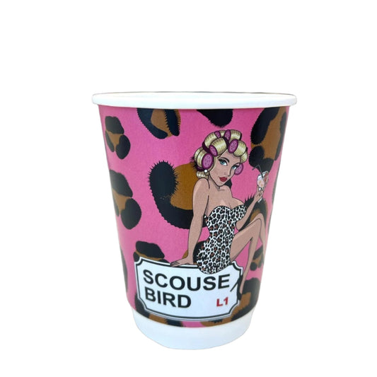Scouse Bird Disposable Hot Drink Leopard Print Cup - Pack Of 5