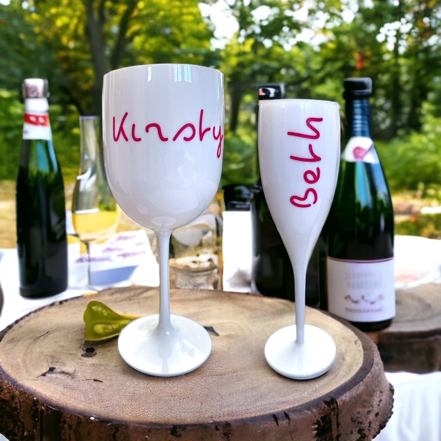 Personalised Plastic Wine or Champagne Flute – Love Island Style 🍾☀️
