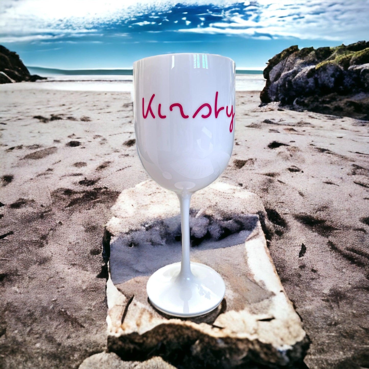 Personalised Plastic Wine or Champagne Flute – Love Island Style 🍾☀️