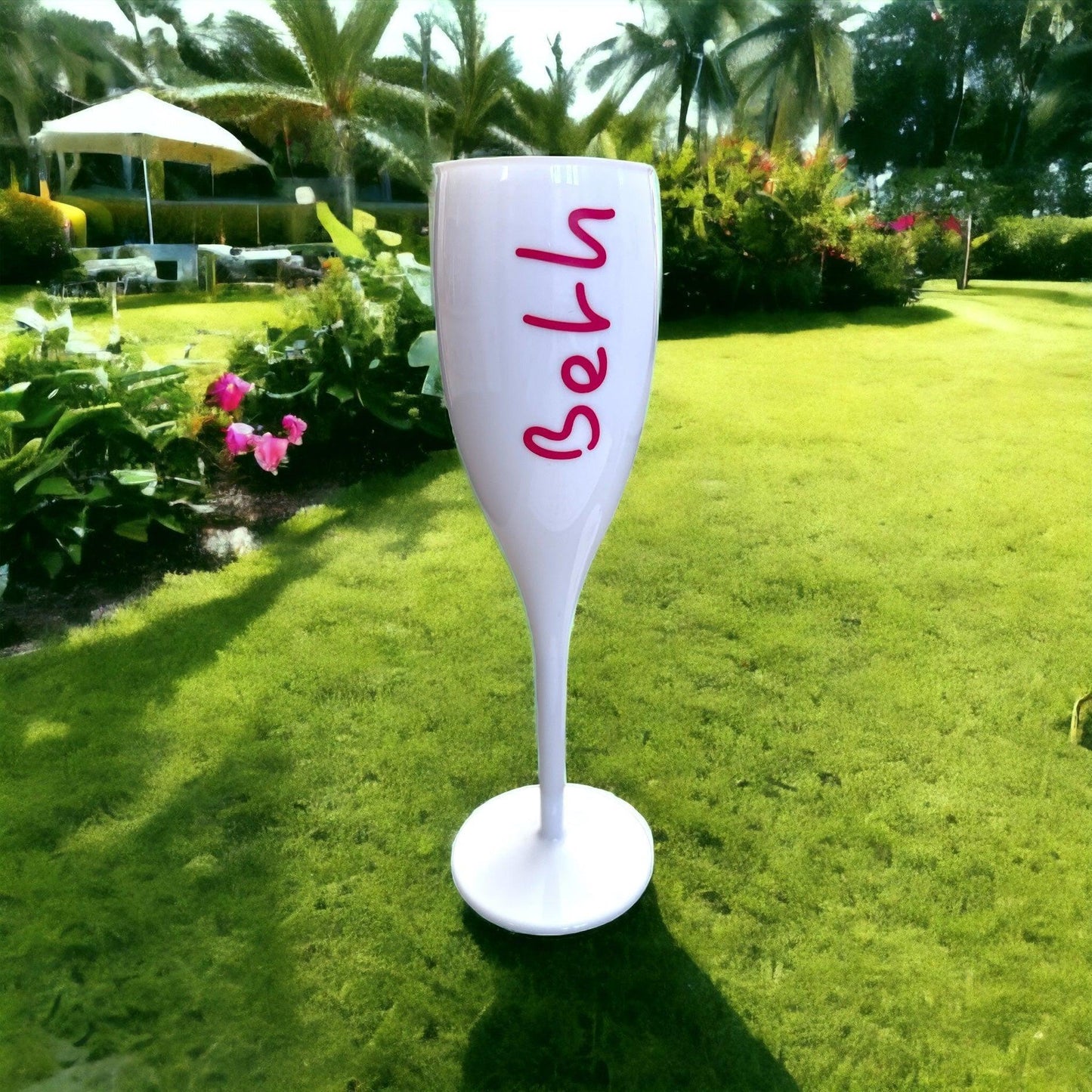 Personalised Plastic Wine or Champagne Flute – Love Island Style 🍾☀️