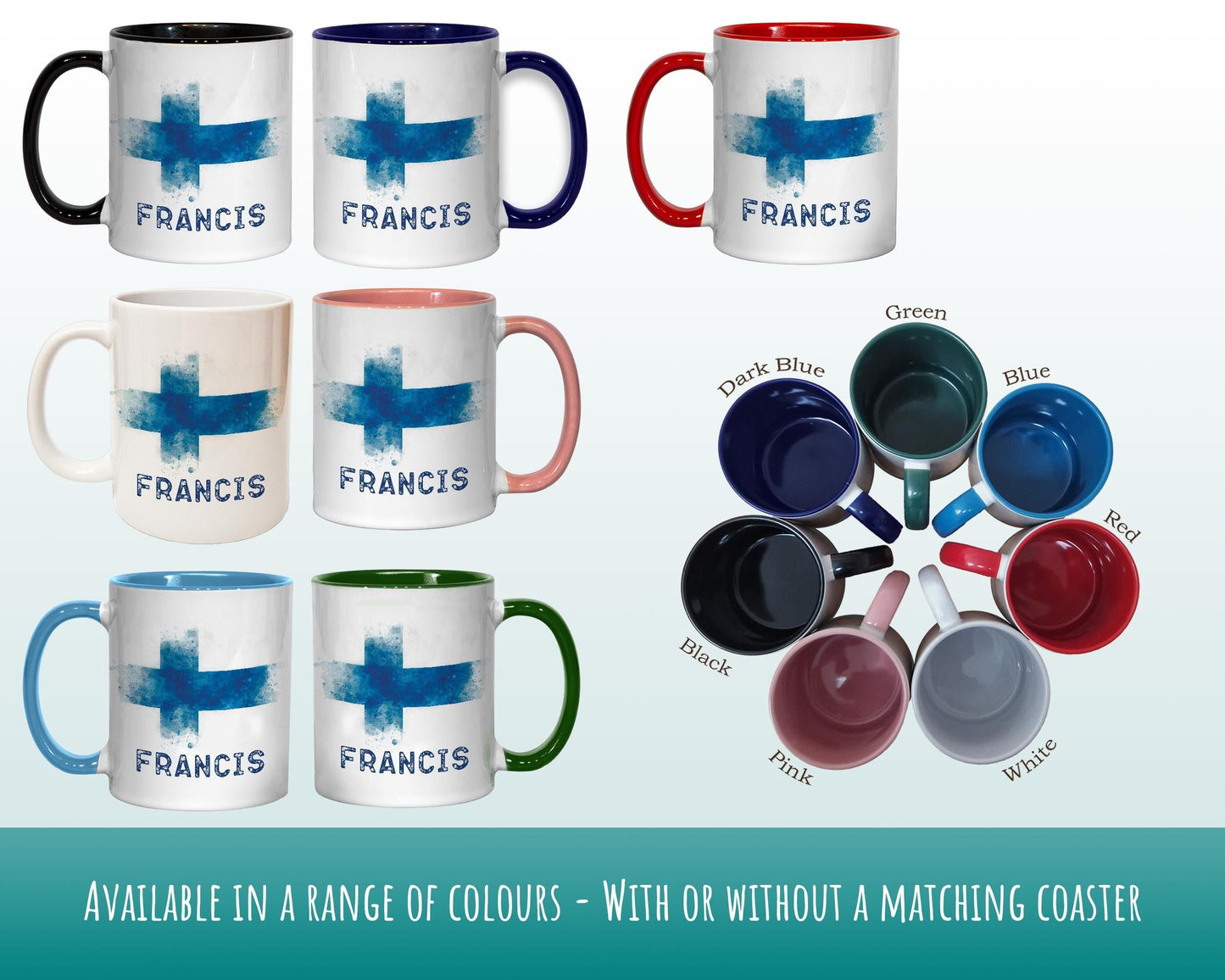 Personalised Scottish Flag Mug Gift - Great Gift for British Scotland Citizenship Visitor - Watercolour Flag Design Mug & Coaster MGZ368