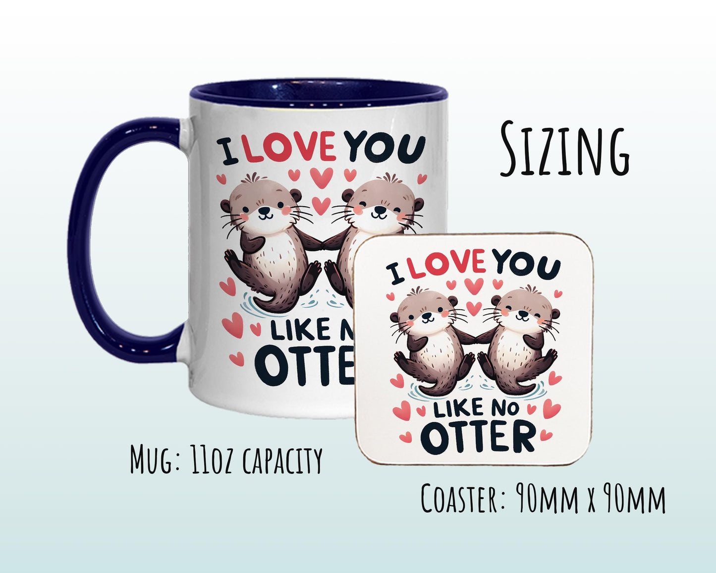 Otter Couple Valentines Day Gift for Boyfriend Husband - 'Love You Like No Otter' Custom Wedding Anniversary 11oz Coffee Mug Couples SV0019