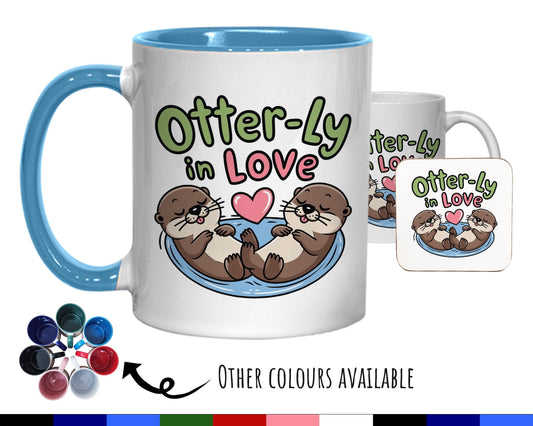 Otter Couple Valentines Day Gift for Boyfriend Husband - 'Otter-ly In Love' Custom Wedding Anniversary 11oz Coffee Mug for Couples SV0018