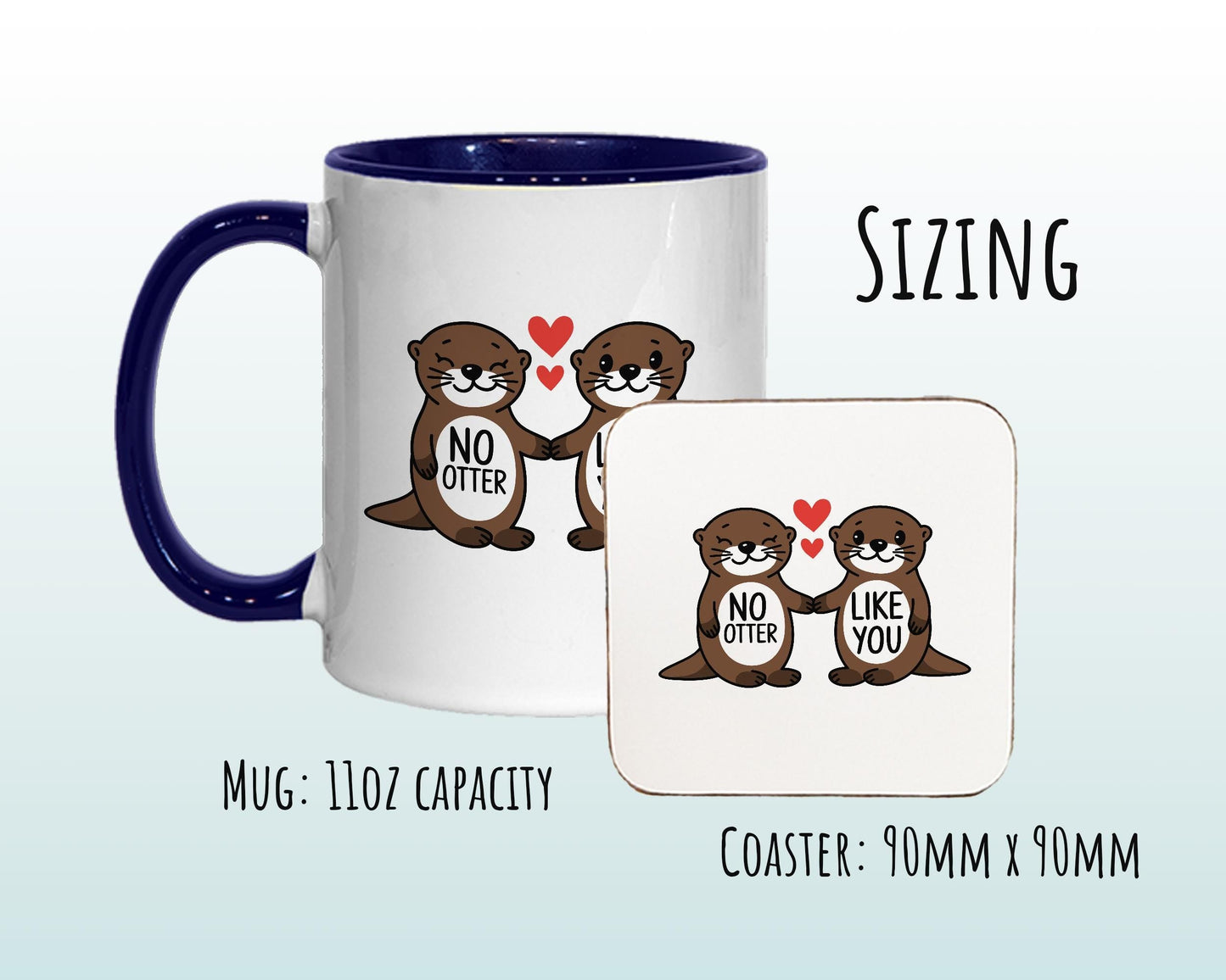 Otter Couple Valentines Day Gift for Boyfriend Husband - 'No Otter Like You' Custom Wedding Anniversary 11oz Coffee Mug Couples SV0017