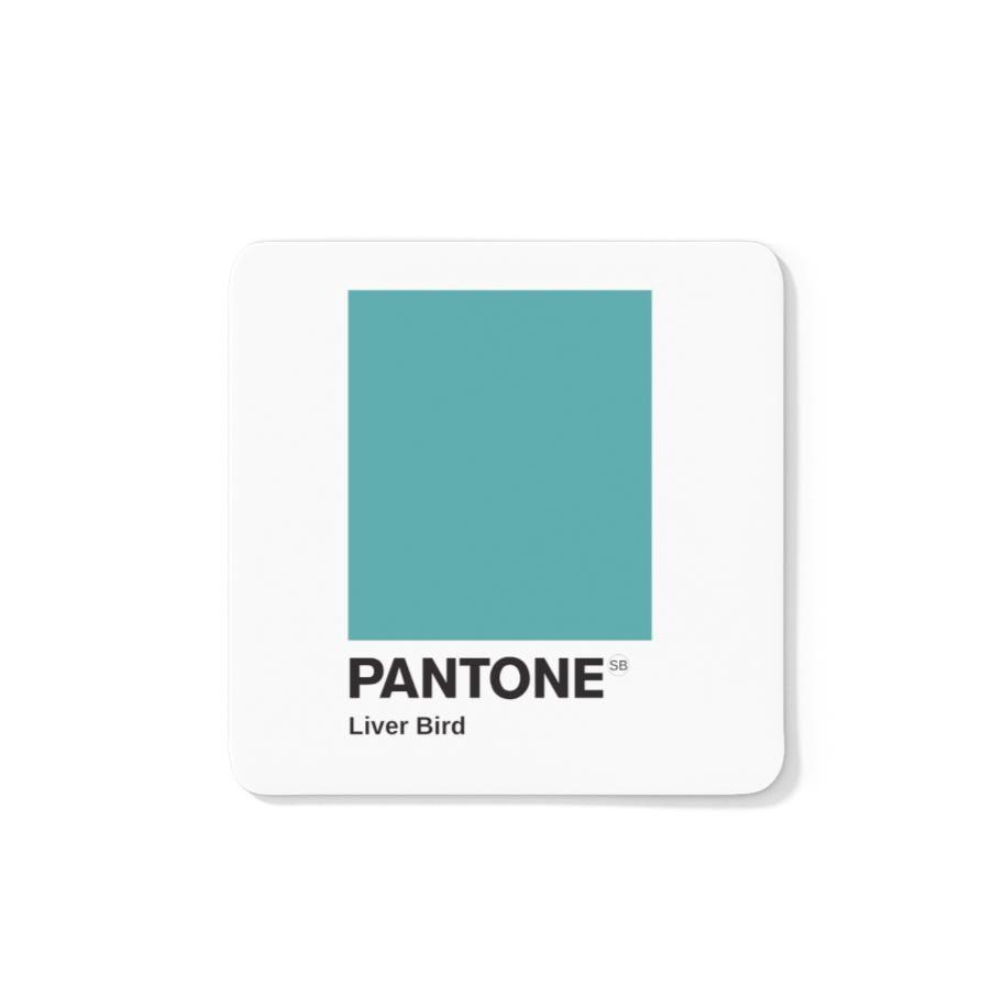 Scouse Pantone Coaster Liver Bird Blue
