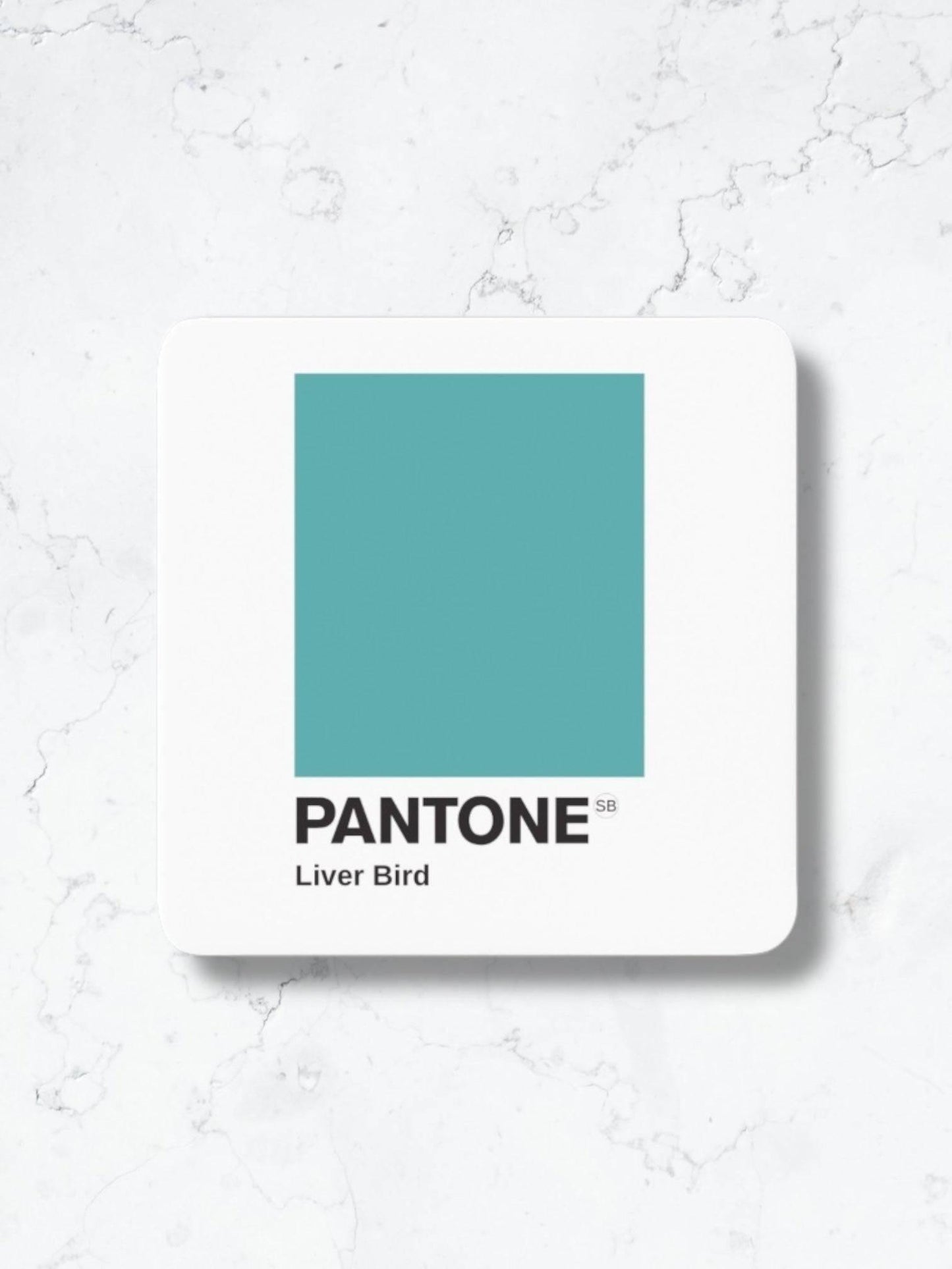Scouse Pantone Coaster Liver Bird Blue