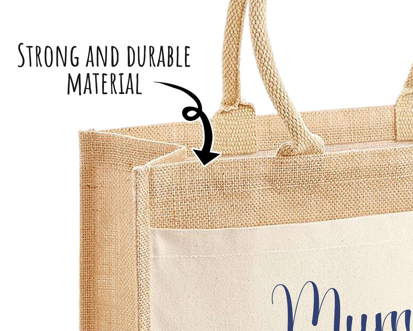 Mummy Gift Personalised Jute Bag -  Mothers Day Gift Floral Tote Bag Gift for Mum Mama - Custom Shopping Market Bag - Mummy Bag BT002