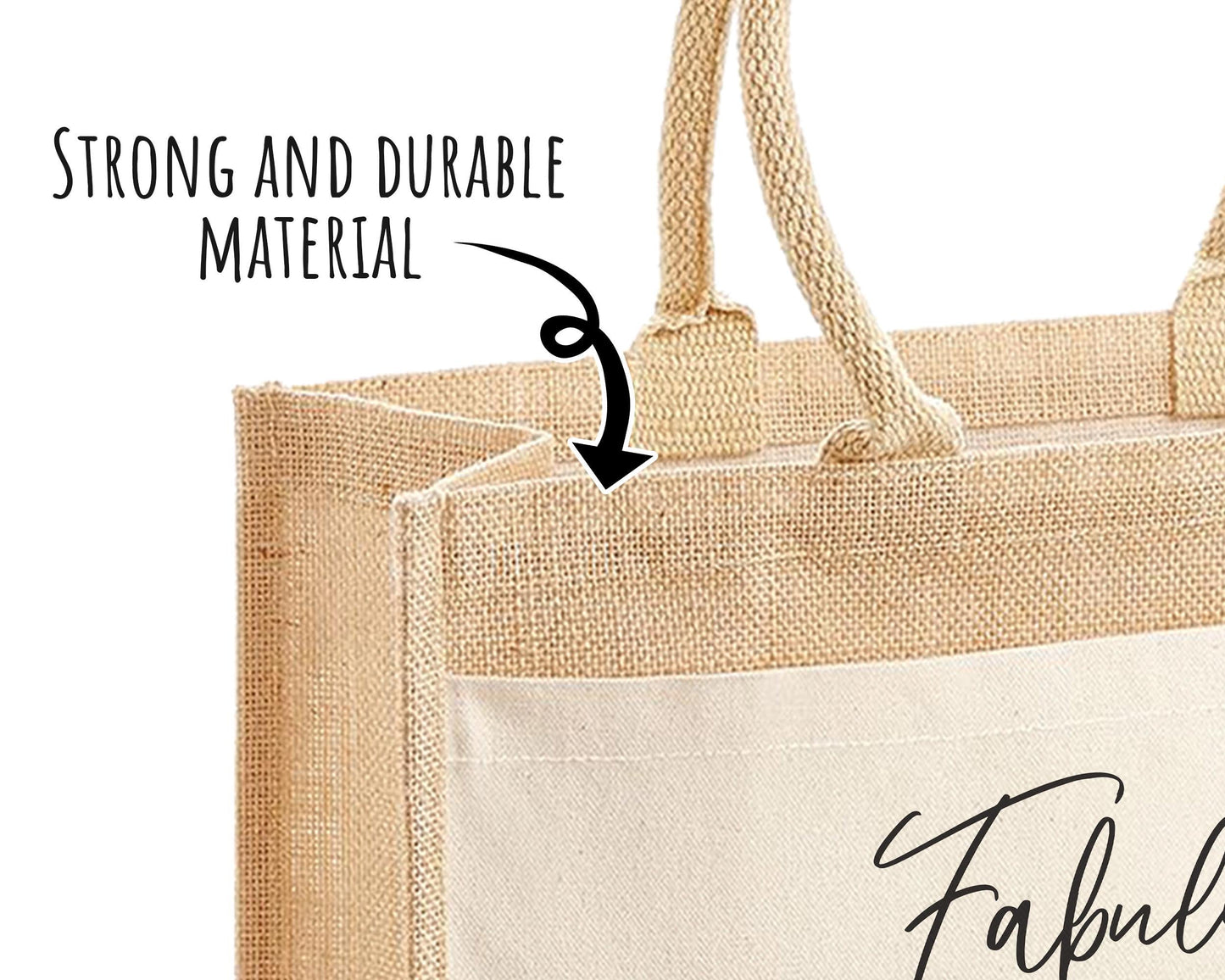 50th Birthday Gift For Women Personalised Jute Bag - Gift For Her Floral Tote Bag Gifts - Fifty 50 Fabulous Since 1976 Shopping Bag BNC50T