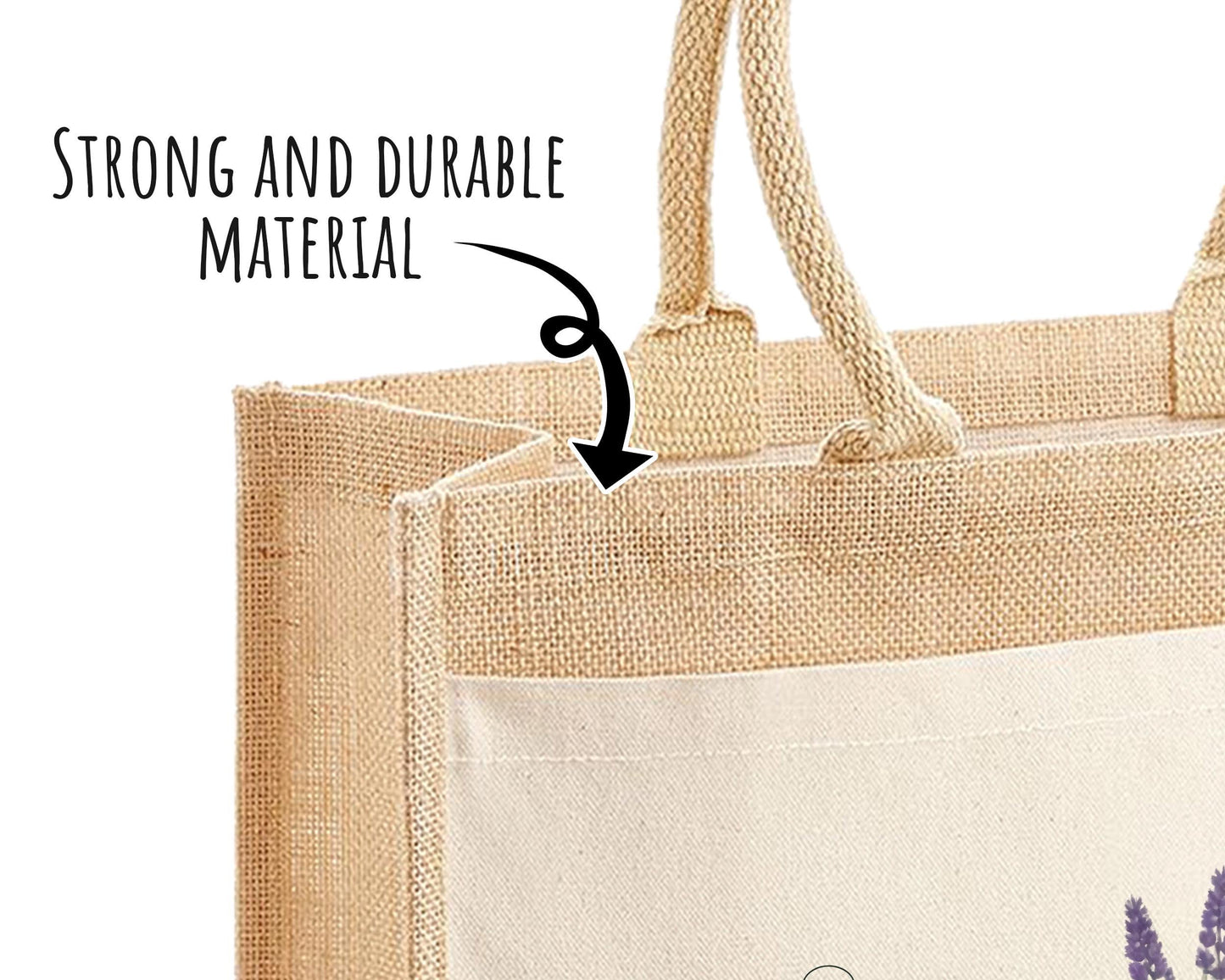 Aunty Gift Personalised Jute Bag - Auntie Birthday Gift Floral Tote Bag Gift for Her Family Friend - Custom Shopping Market Tote Bag BT010