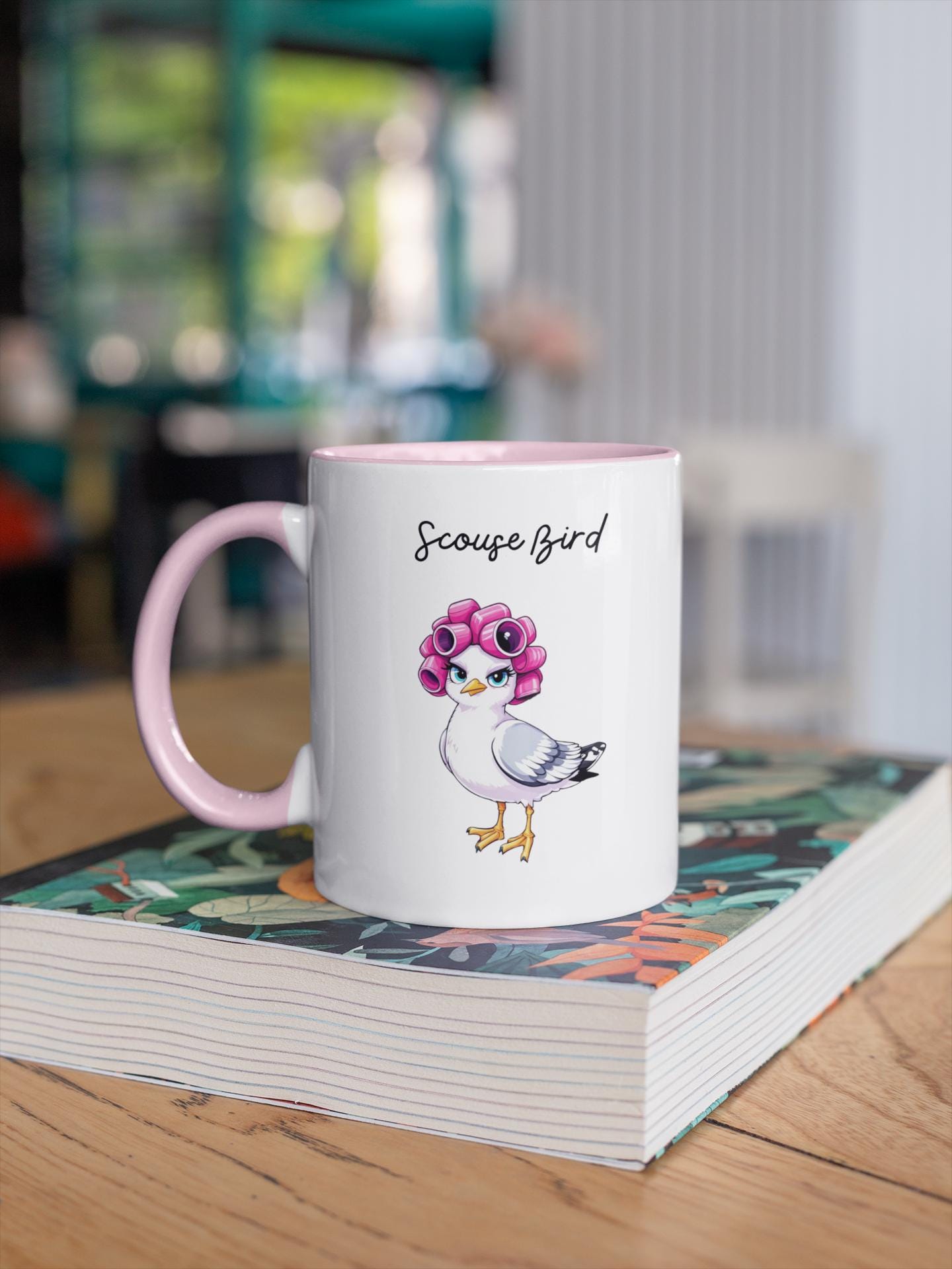 Scouse Bird Seagull In Rollers Mug