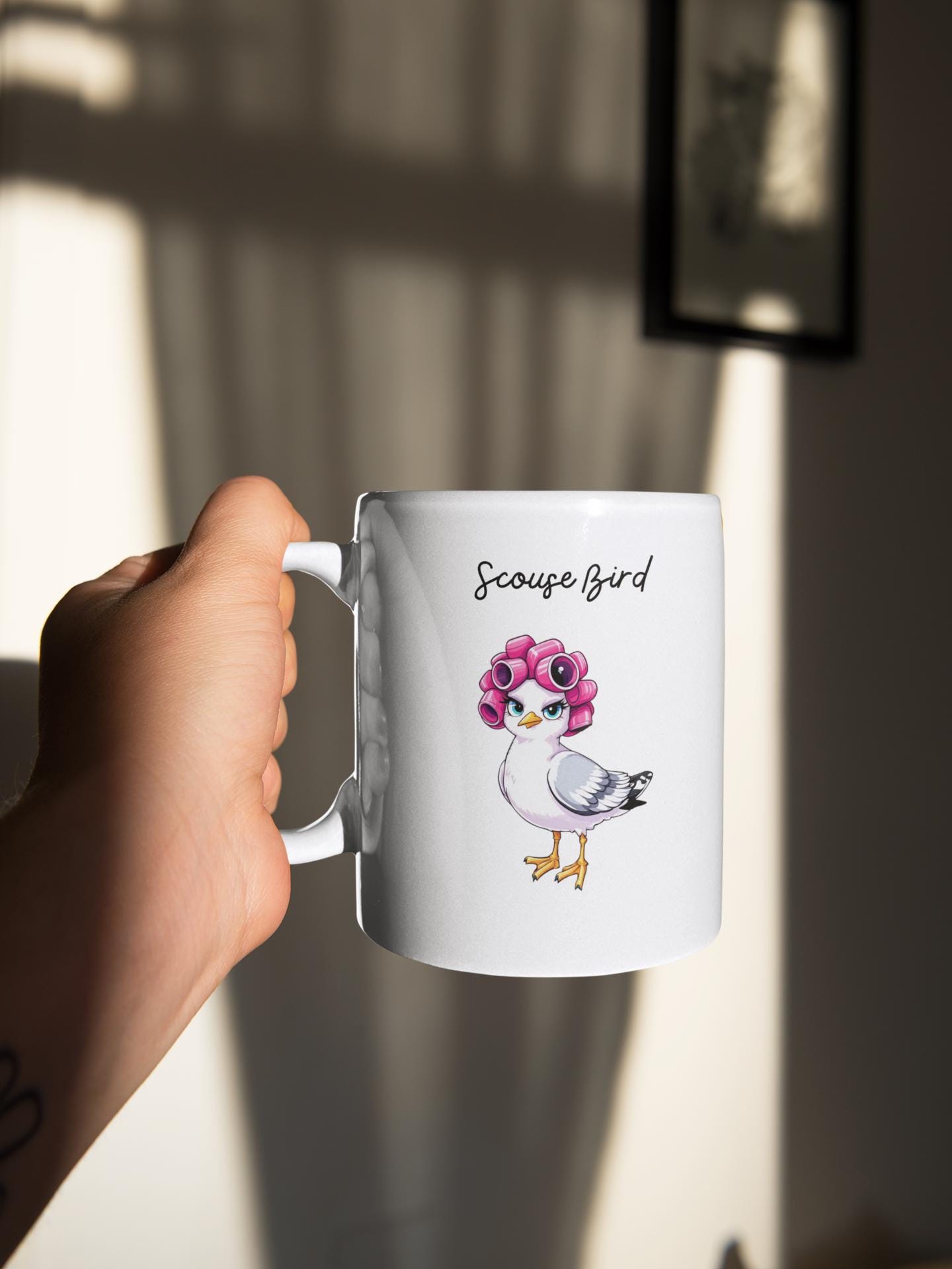 Scouse Bird Seagull In Rollers Mug