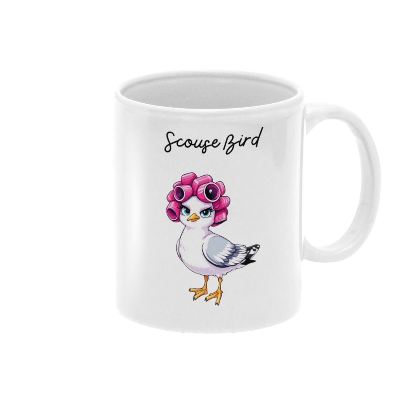 Scouse Bird Seagull In Rollers Mug