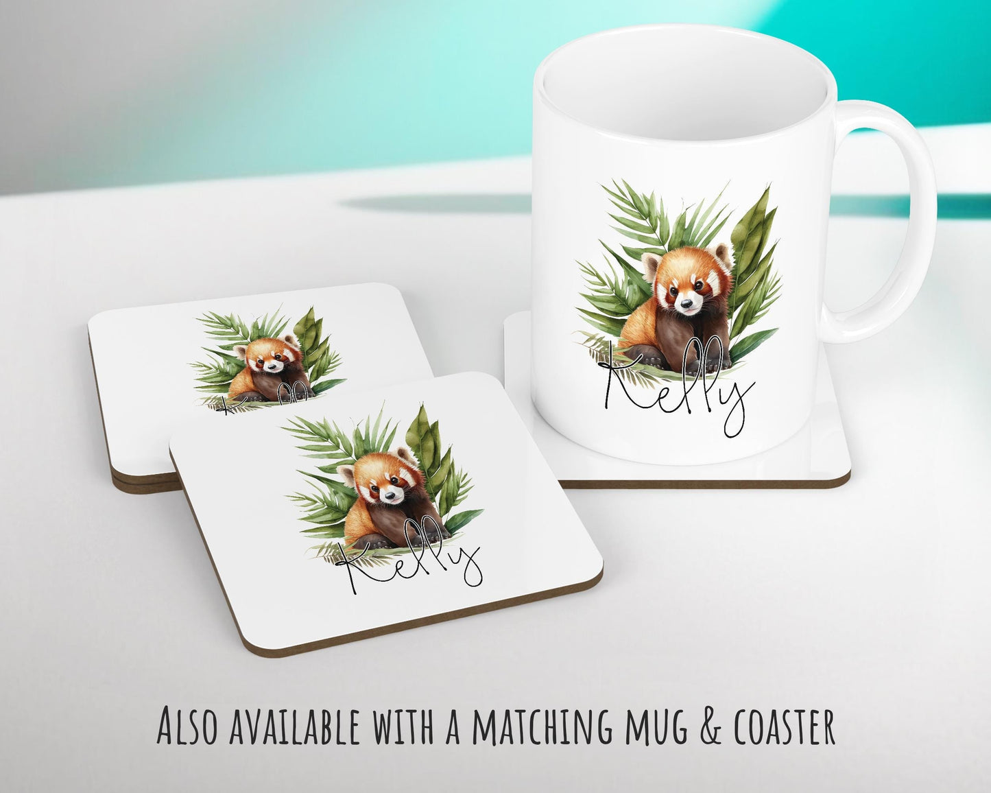 Personalised Red Panda Gift Cushion Printed Name Design - Cushion Throw Pillow for Him Her - Panda Bear Lover Gift Idea Animal Lover GMC001