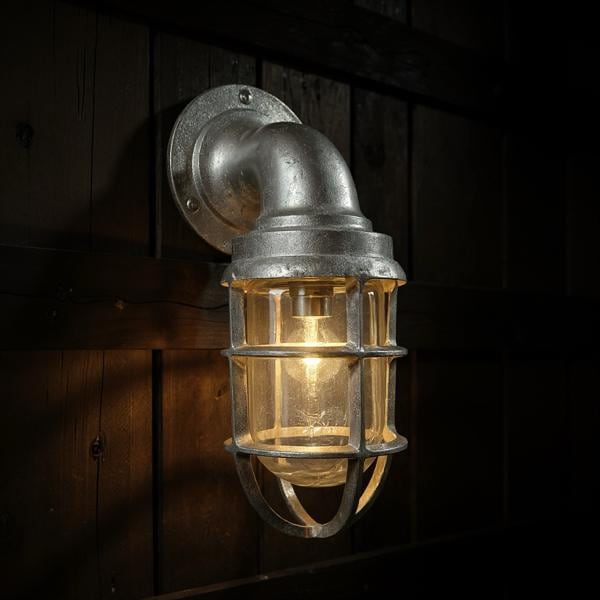 Beachamwell ~ Raw Cast Bulkhead Outdoor & Bathroom Sconce Wall Light ~ 10.5 Inch